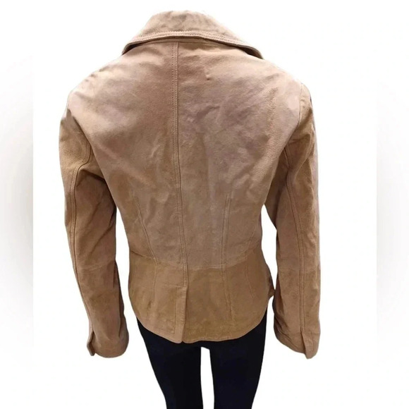 Atmosphere 100%  Leather Tan Suede Jacket Size Large - Picture 2 of 11